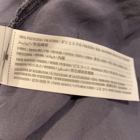 A&F Chiffon High Neck Navy Skater Dress - Picture 8 of 9